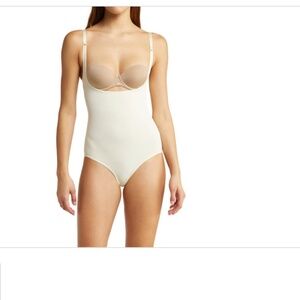 Shapermint Essentials Women's Open Bust Bodysuit Shaper Panty 73003 - Beige